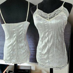 NO BOUNDARIES Crush Velvet, Lace, Sequin Tank Top SMALL 3/4